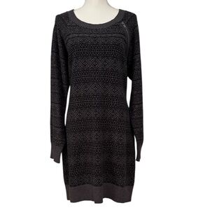 DKNY 🆕 Sweater Dress Cotton Viscose Blend Patterned Knit Zip Detail NWT Size XL